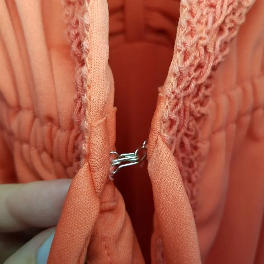 Vintage Elegant Coral 60’s ILGWU Spaghetti Strap Maxi Dress Matching Jacket Set
